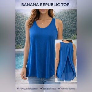 Banana Republic Royal Blue Sleeveless Swim Cover-Up Tank